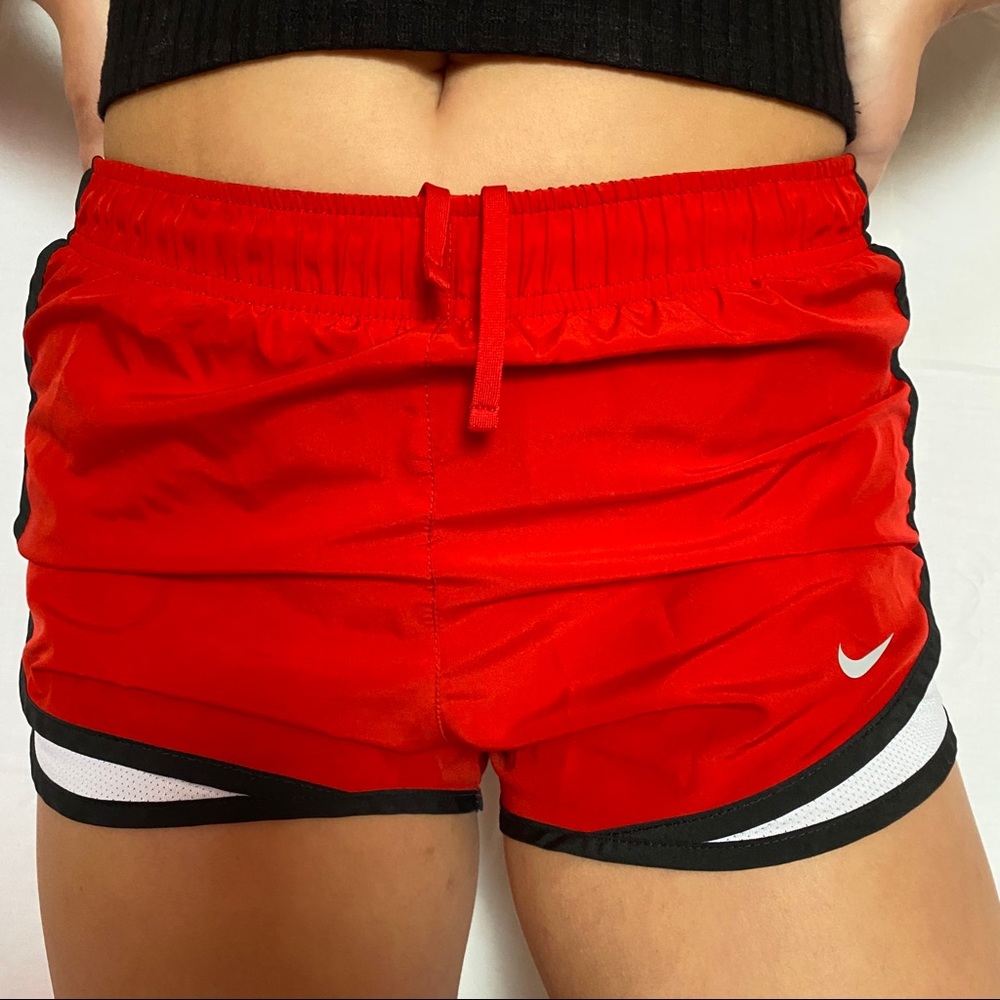 Red Dri-FIT Nike Athletic Shorts